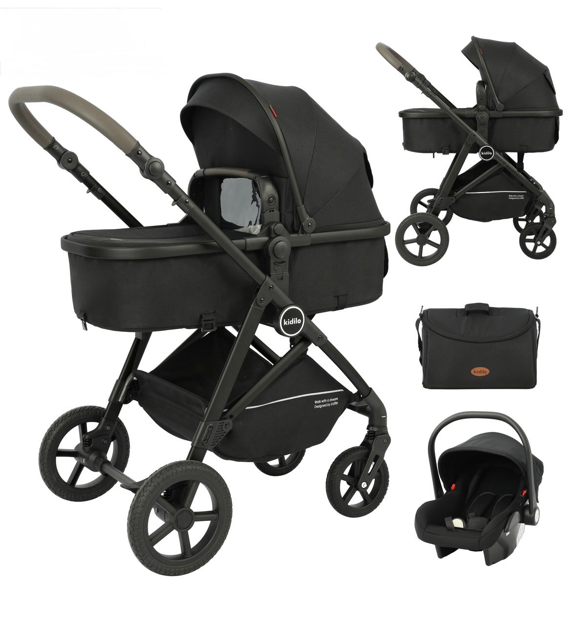 Karrocë Kidilo K08+C - Set 3 në 1